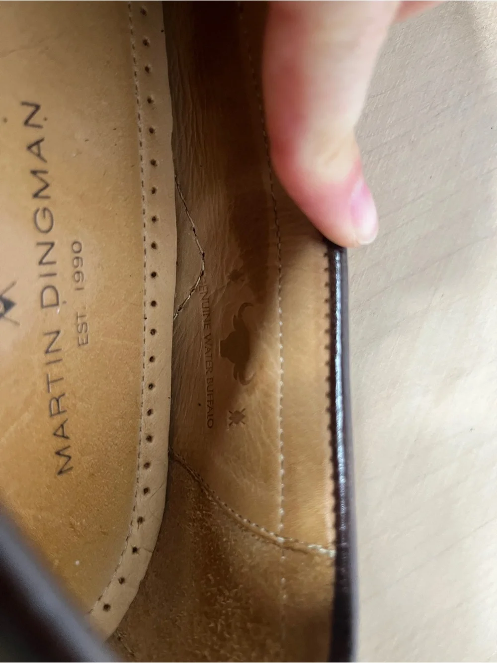 Martin Dingman Brown Leather Loafers Genuine Water Buffalo Men's 9.5